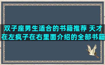 双子座男生适合的书籍推荐 天才在左疯子在右里面介绍的全部书籍